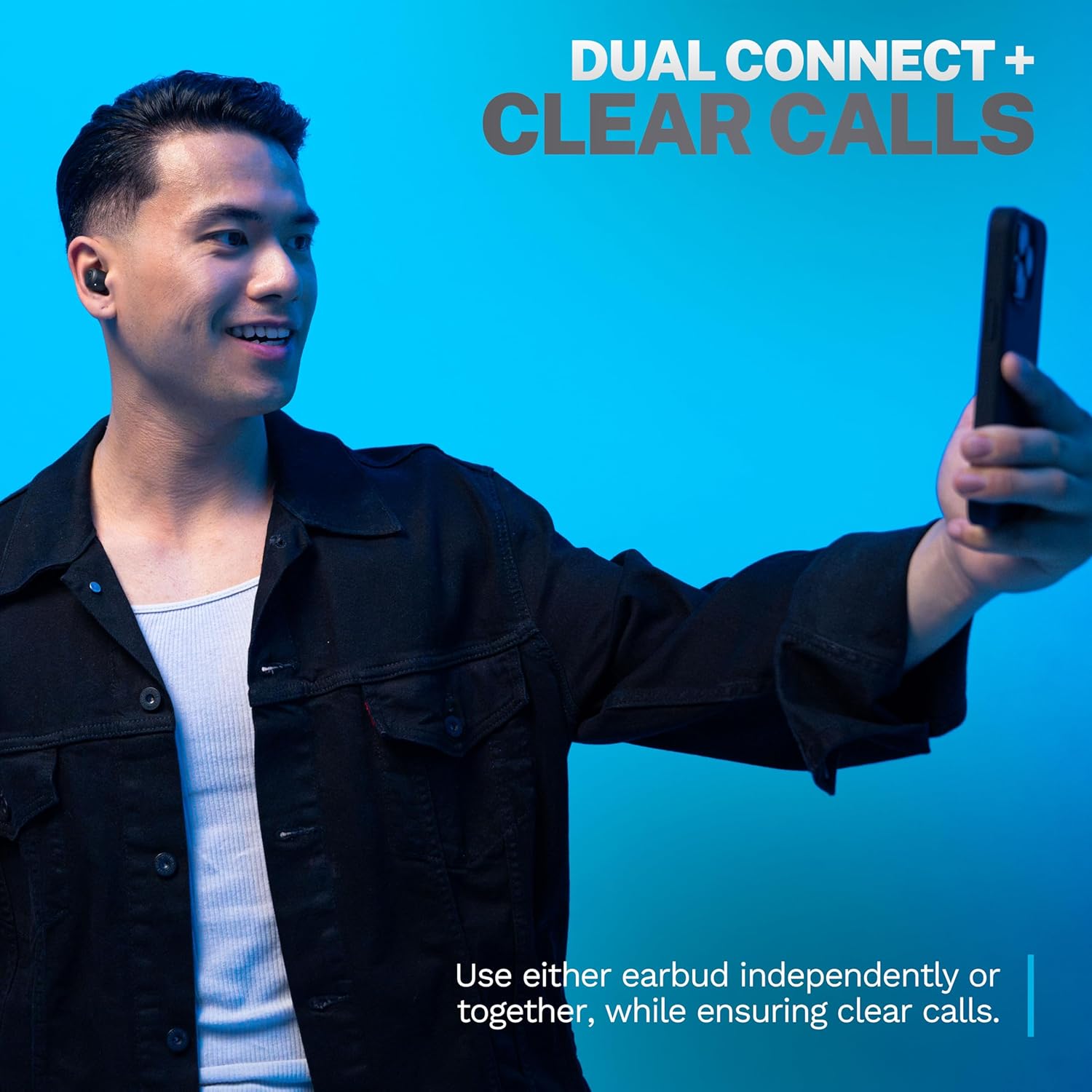 JLab Go Air Pop+ True Wireless Earbuds, in Ear Headphones, Bluetooth Earphones, 35H Playtime Ear Buds, Bluetooth Earbuds with Microphone, USB-C Charging Case, Dual Connect, EQ3 Sound, Black - Image 5